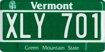 VT license plate XLY701