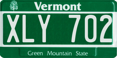 VT license plate XLY702