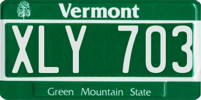 VT license plate XLY703