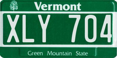 VT license plate XLY704