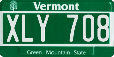 VT license plate XLY708