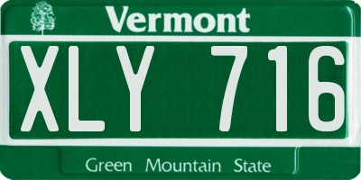 VT license plate XLY716
