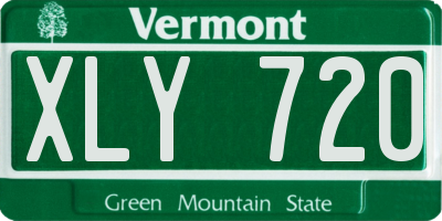 VT license plate XLY720