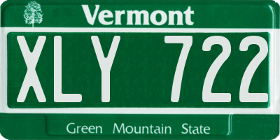VT license plate XLY722