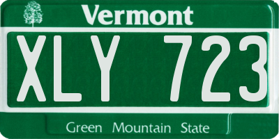 VT license plate XLY723