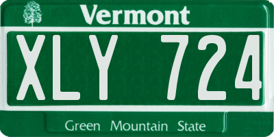 VT license plate XLY724