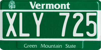 VT license plate XLY725
