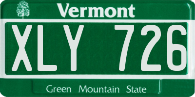 VT license plate XLY726
