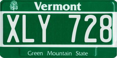 VT license plate XLY728