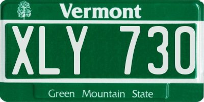 VT license plate XLY730