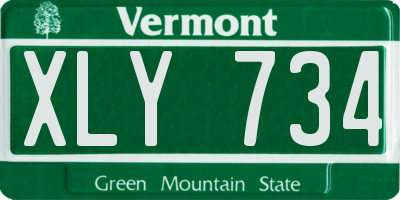 VT license plate XLY734