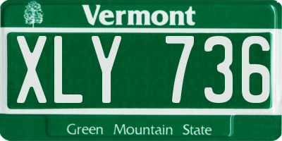 VT license plate XLY736