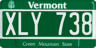 VT license plate XLY738