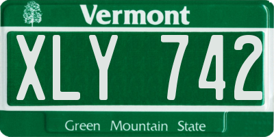 VT license plate XLY742