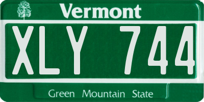 VT license plate XLY744