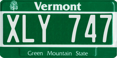 VT license plate XLY747