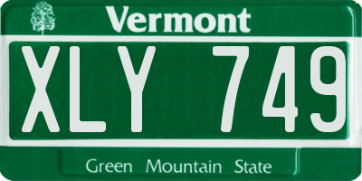 VT license plate XLY749