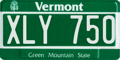VT license plate XLY750