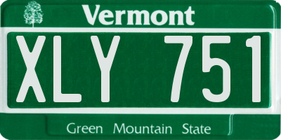 VT license plate XLY751