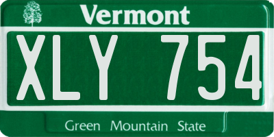 VT license plate XLY754