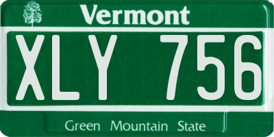 VT license plate XLY756