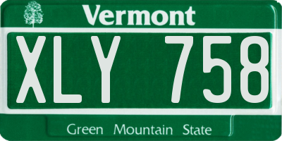 VT license plate XLY758