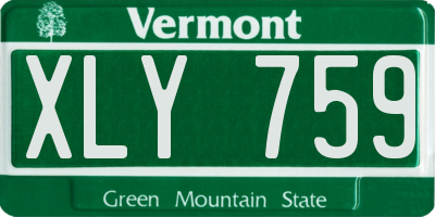VT license plate XLY759