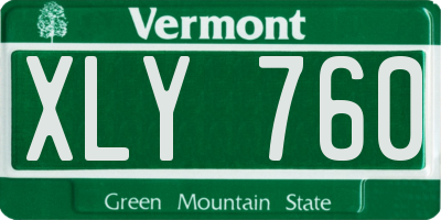 VT license plate XLY760
