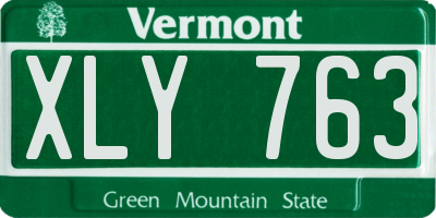 VT license plate XLY763