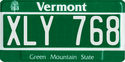 VT license plate XLY768