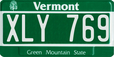 VT license plate XLY769