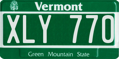 VT license plate XLY770