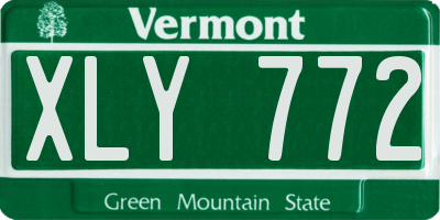 VT license plate XLY772