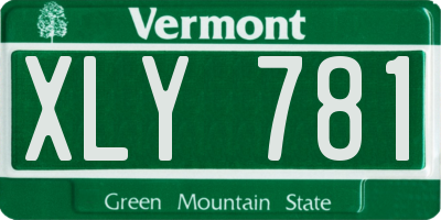 VT license plate XLY781