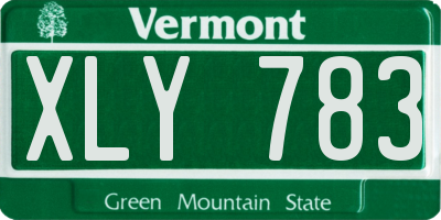 VT license plate XLY783