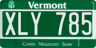 VT license plate XLY785