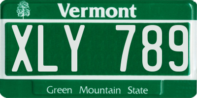 VT license plate XLY789
