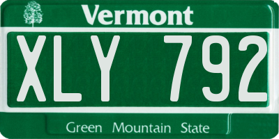 VT license plate XLY792