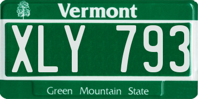 VT license plate XLY793