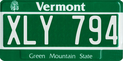 VT license plate XLY794