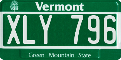 VT license plate XLY796