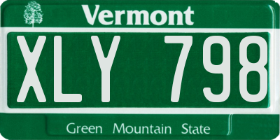 VT license plate XLY798