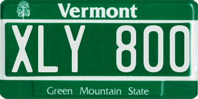 VT license plate XLY800