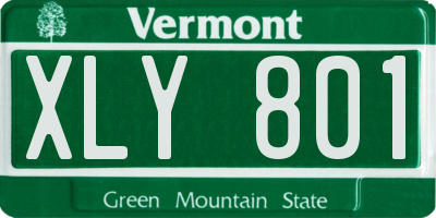 VT license plate XLY801