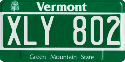 VT license plate XLY802