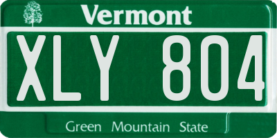 VT license plate XLY804