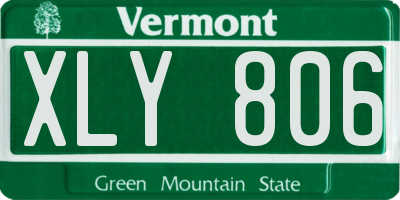 VT license plate XLY806