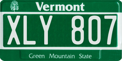 VT license plate XLY807