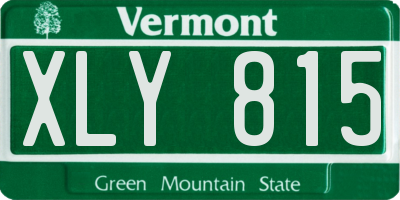 VT license plate XLY815