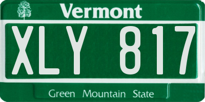 VT license plate XLY817